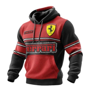 Ferrari 3D Waffle Pullover Hoodie Custom Your Name