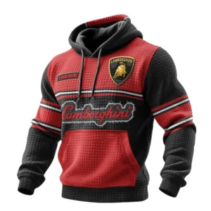 Lamborghini 3D Waffle Pullover Hoodie Custom Your Name