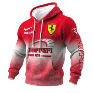 Ferrari 3D Waffle Pullover Hoodie Customize Your Name