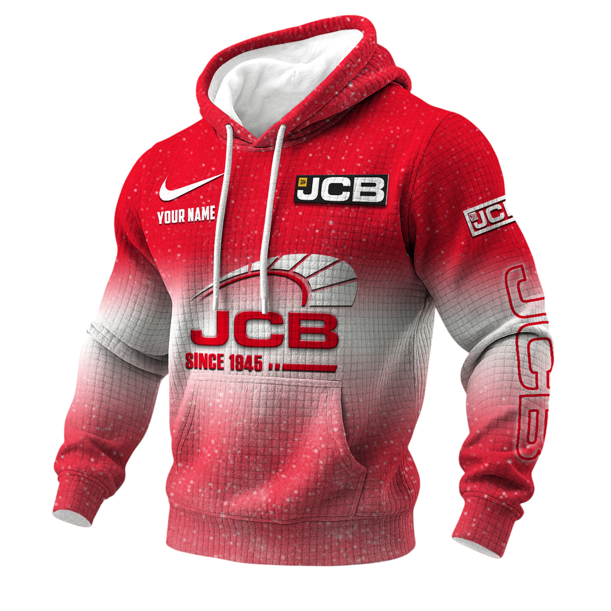 JCB 3D Waffle Pullover Hoodie Customize Your Name JCB 3D Waffle Pullover Hoodie Customize Your Name