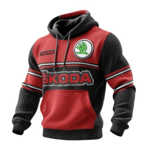 Skoda 3D Waffle Pullover Hoodie Custom Your Name