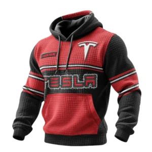 Tesla 3D Waffle Pullover Hoodie Custom Your Name