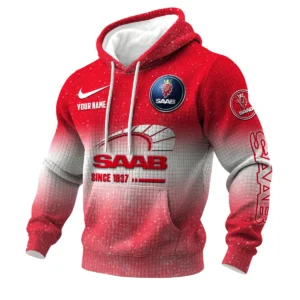 Saab 3D Waffle Pullover Hoodie Customize Your Name