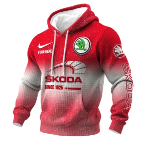 Skoda 3D Waffle Pullover Hoodie Customize Your Name