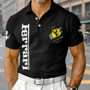 Ferrari Exclusive logo Waffle Short Sleeve Polo Shirt 2026 Limited