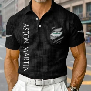 Aston Martin Exclusive Logo Waffle Short Sleeve Polo Shirt 2026 Limited