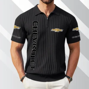 Chevrolet Exclusive Logo Polo Shirt Quarter Zip Short-Sleeve Ribbed Knit Limited Edition
