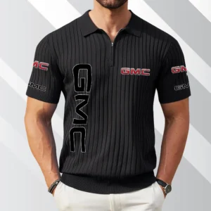 GMC Exclusive Logo Polo Shirt Quarter Zip Short-Sleeve Ribbed Knit Limited Edition