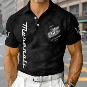Maserati Exclusive Logo Waffle Short Sleeve Polo Shirt 2026 Limited
