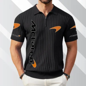 McLaren Exclusive Logo Polo Shirt Quarter Zip Short-Sleeve Ribbed Knit Limited Edition