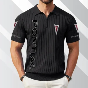 Pontiac Exclusive Logo Polo Shirt Quarter Zip Short-Sleeve Ribbed Knit Limited Edition