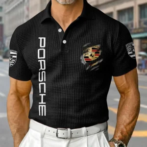 Porsche Exclusive Logo Waffle Short Sleeve Polo Shirt 2026 Limited