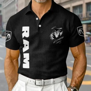 Ram Exclusive Logo Waffle Short Sleeve Polo Shirt 2026 Limited