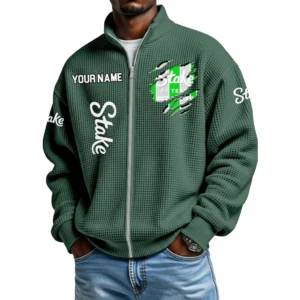 Stake F1 Team Kick Sauber Full Zip Hoodie Waffle Knit Stand Collar Sweatshirt Limited Customize Name