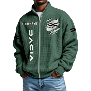 DACIA Car Full Zip Hoodie Waffle Knit Stand Collar Sweatshirt Limited Customize Name