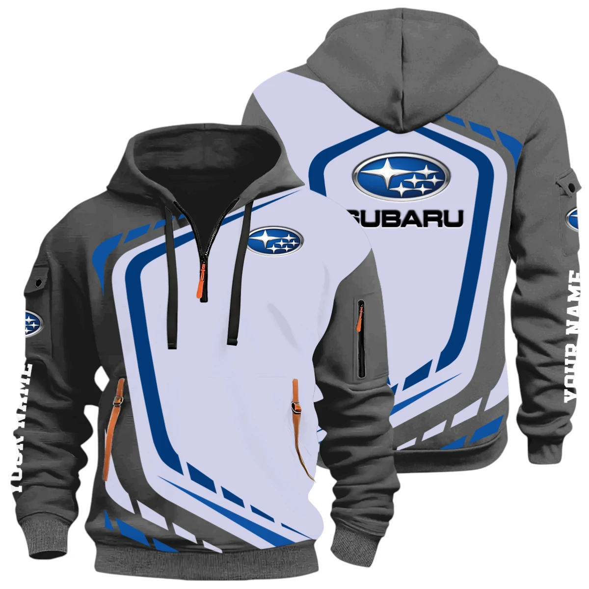 Adventurer Sport Car Half Zip Hoodie, Casual Hoodie Multi Pocket PTNY26QZ3H032 - Grey Adventurer Sport Car Half Zip Hoodie, Casual Hoodie Multi Pocket PTNY26QZ3H032 - Grey - Image 3