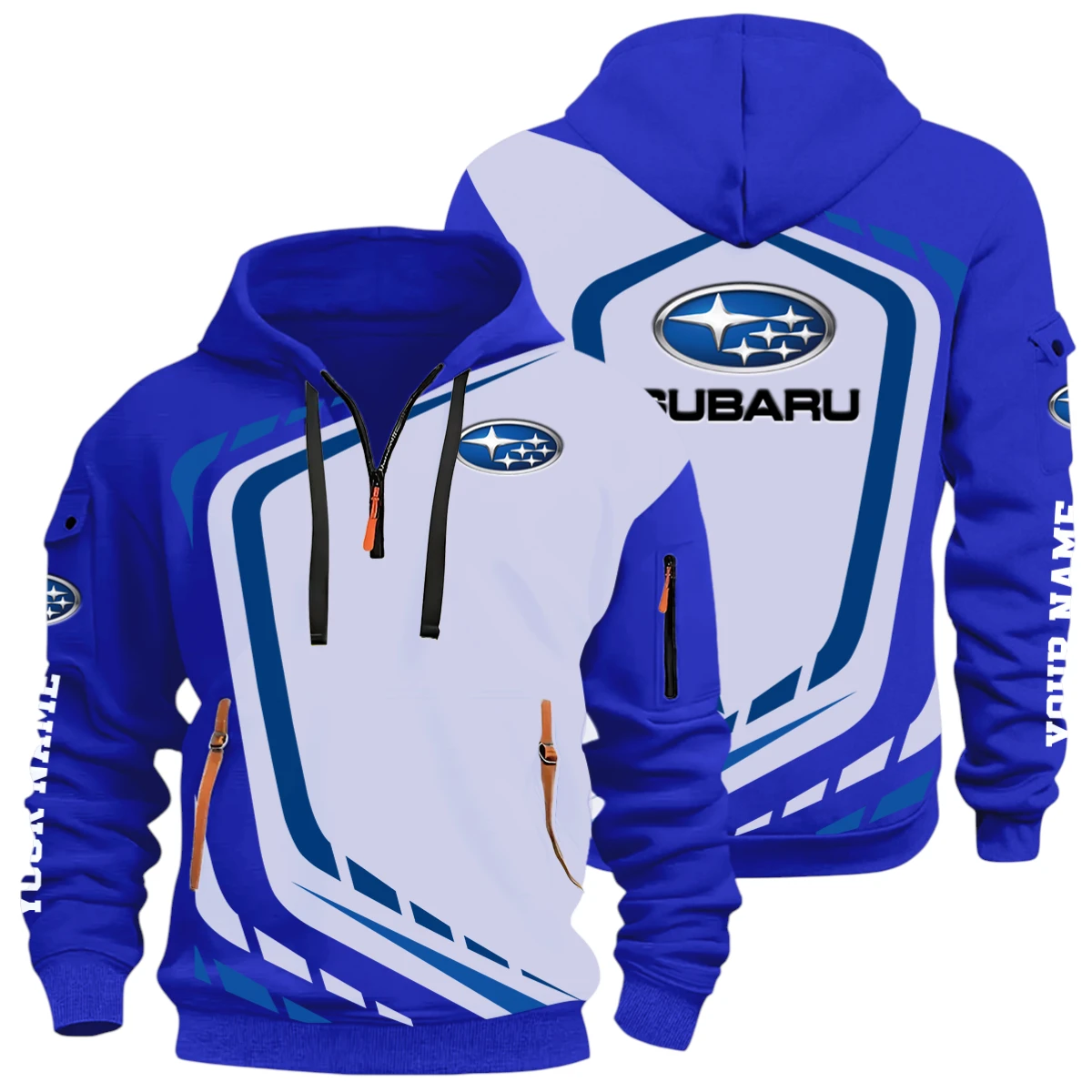 Adventurer Sport Car Half Zip Hoodie, Casual Hoodie Multi Pocket PTNY26QZ3H197 - Blue Adventurer Sport Car Half Zip Hoodie, Casual Hoodie Multi Pocket PTNY26QZ3H197 - Blue - Image 3