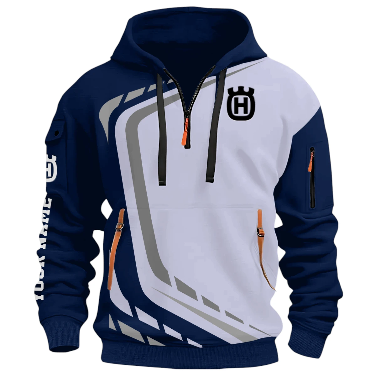 High-Performance Motor Half Zip Hoodie, Casual Hoodie Multi Pocket PTNY26QZ3H164 - Navy