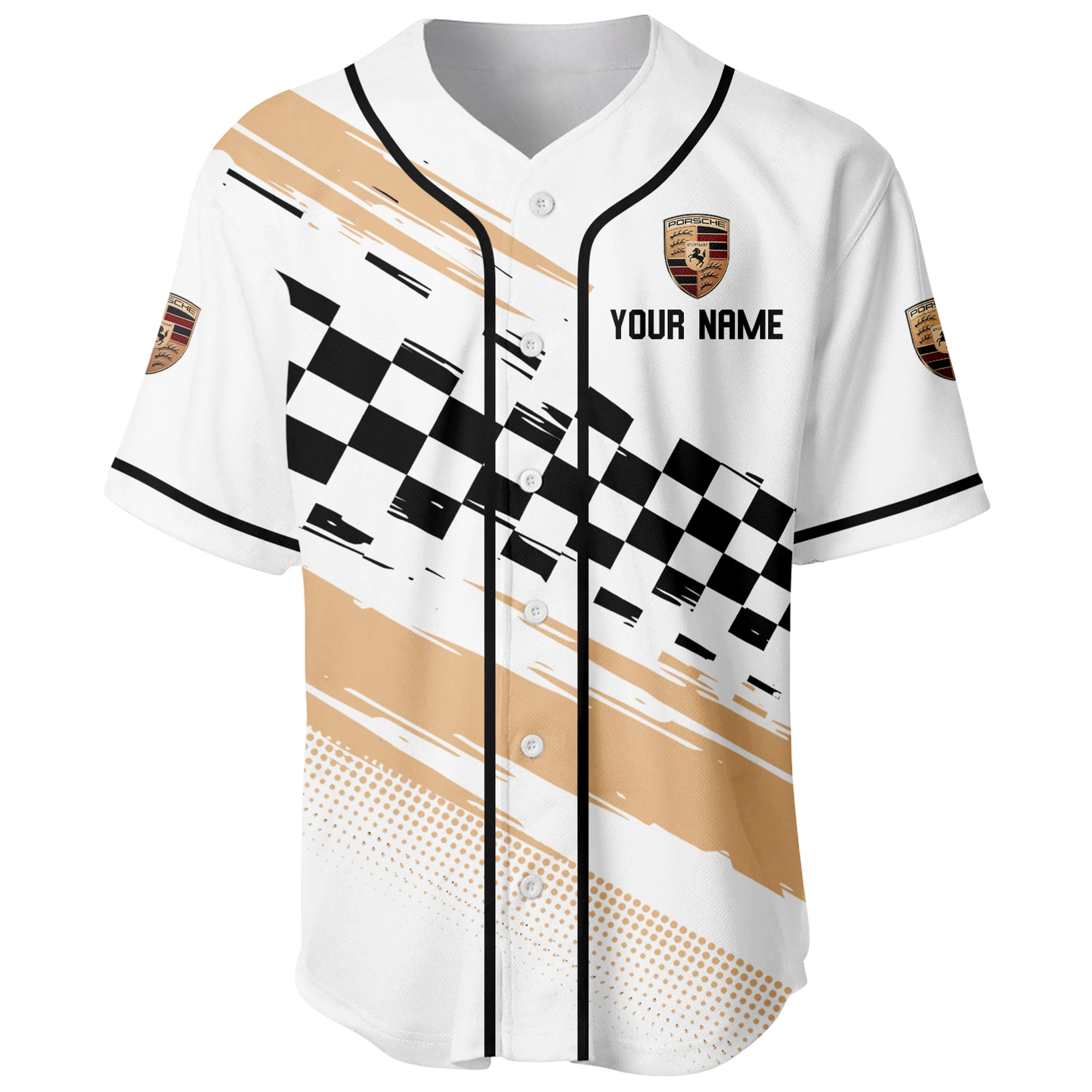 High-Performance Sports Cars Baseball Jersey, Lightweight Comfort Button Up PTNY63BJ3D015 - White
