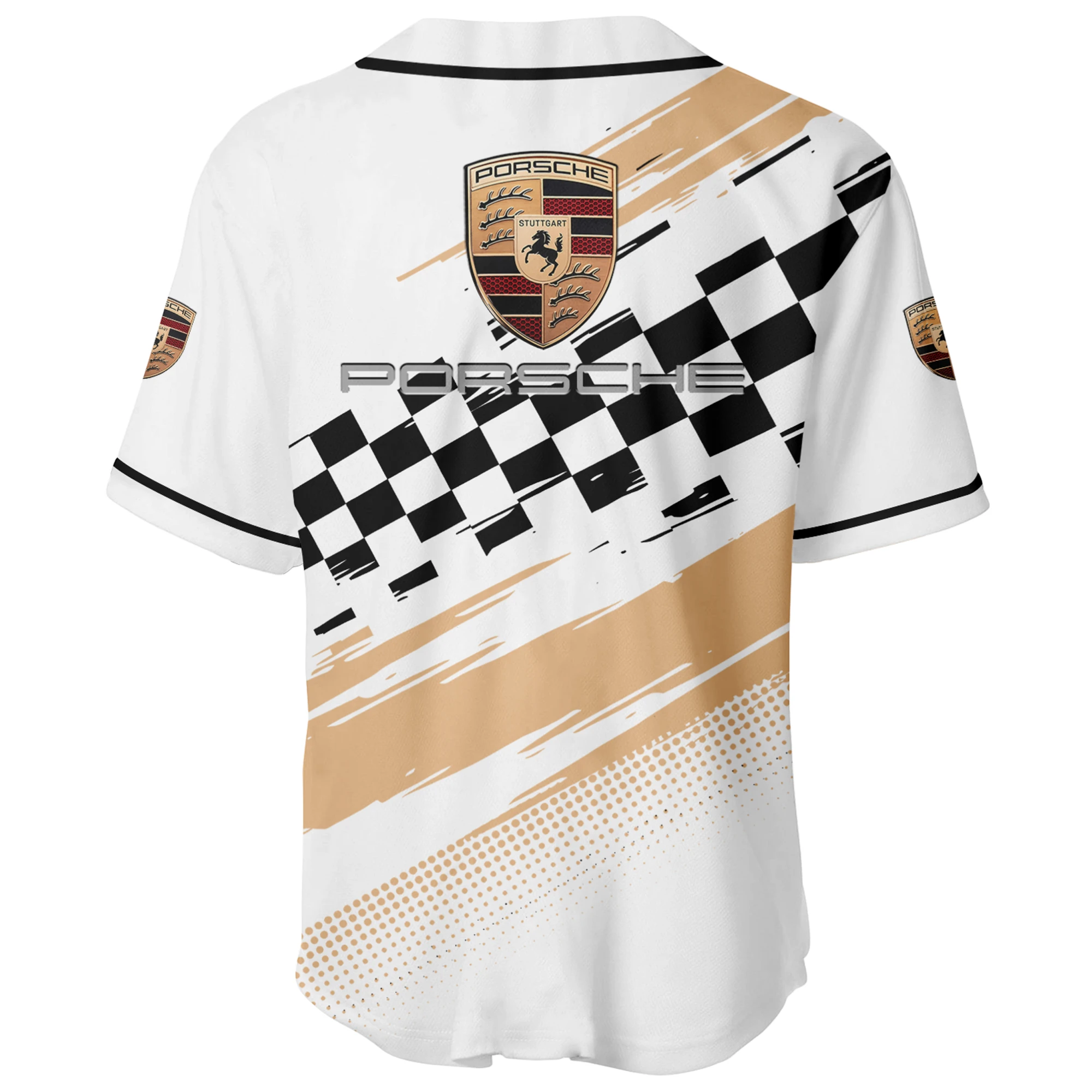 High-Performance Sports Cars Baseball Jersey, Lightweight Comfort Button Up PTNY63BJ3D015 - White High-Performance Sports Cars Baseball Jersey, Lightweight Comfort Button Up PTNY63BJ3D015 - White - Image 2