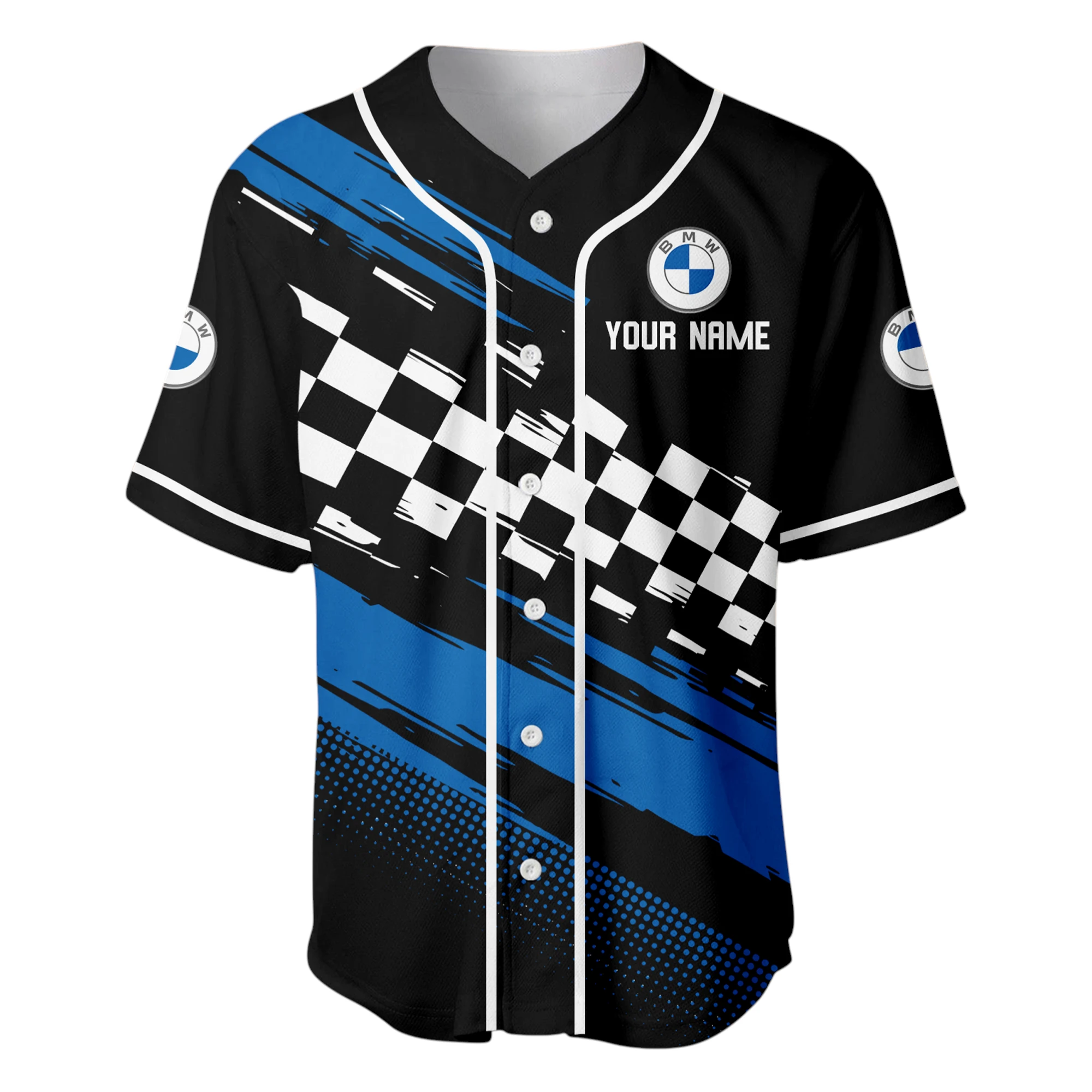 Off-Road Sedan Baseball Jersey, Lightweight Comfort Button Up PTNY63BJ3D003 - Black