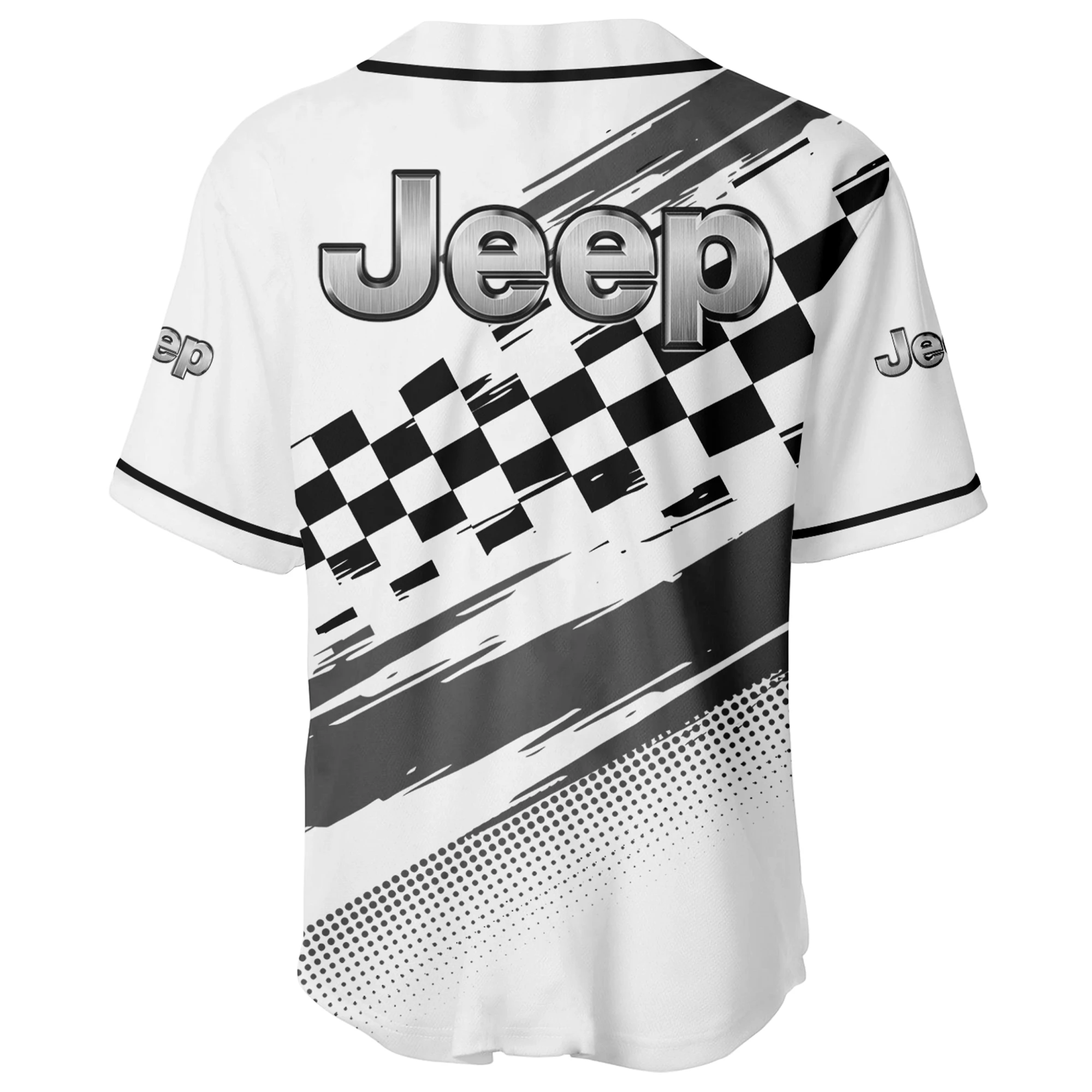 Off-Road Vehicle Baseball Jersey, Lightweight Comfort Button Up PTNY63BJ3D0013 - White Off-Road Vehicle Baseball Jersey, Lightweight Comfort Button Up PTNY63BJ3D0013 - White - Image 2