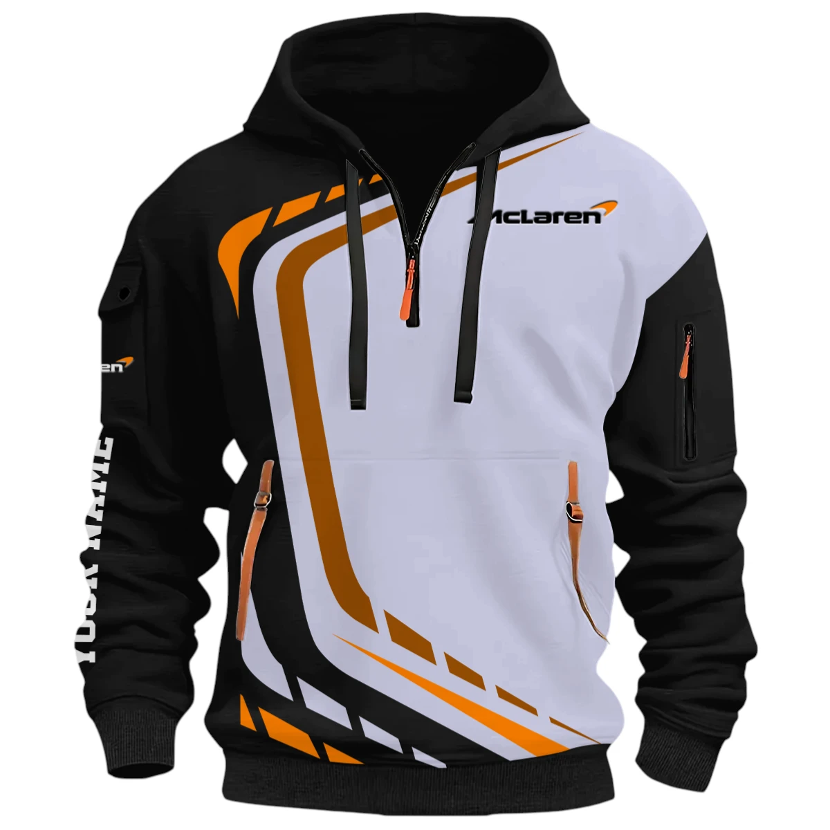 Performance Road Race Half Zip Hoodie, Casual Hoodie Multi Pocket PTNY26QZ3H081 - Black