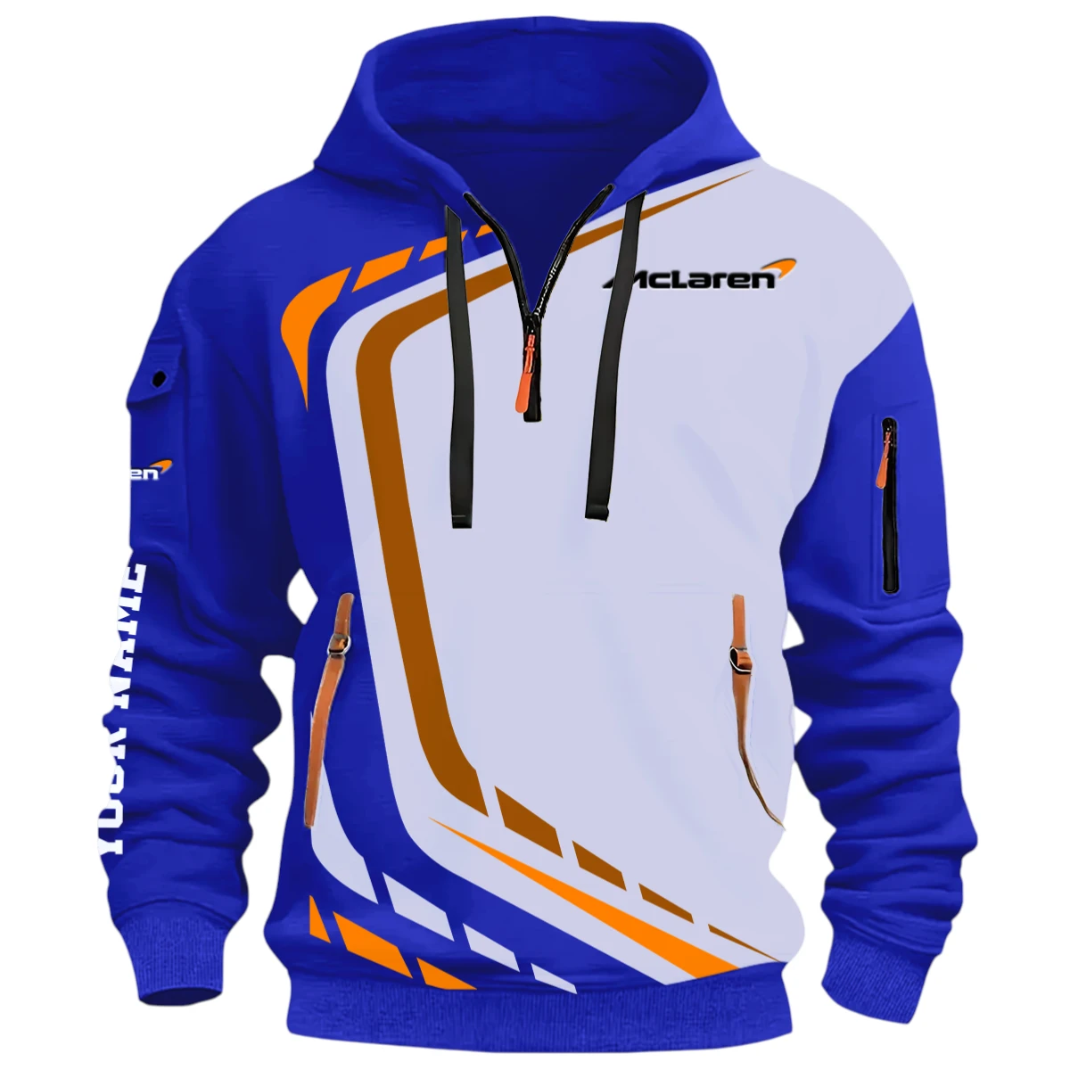 Performance Road Race Half Zip Hoodie, Casual Hoodie Multi Pocket PTNY26QZ3H082 - Blue