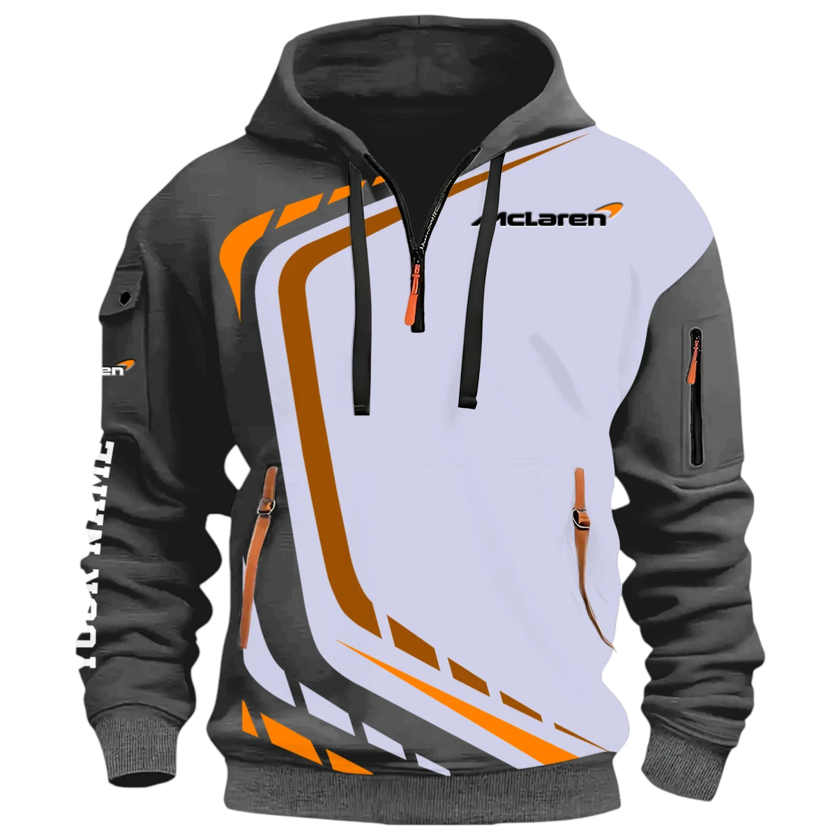 Performance Road Race Half Zip Hoodie, Casual Hoodie Multi Pocket PTNY26QZ3H083 - Grey