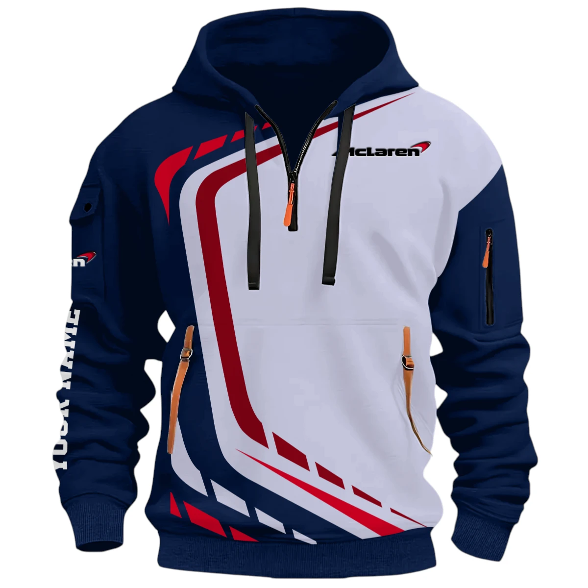 Performance Road Race Half Zip Hoodie, Casual Hoodie Multi Pocket PTNY26QZ3H135 - Navy