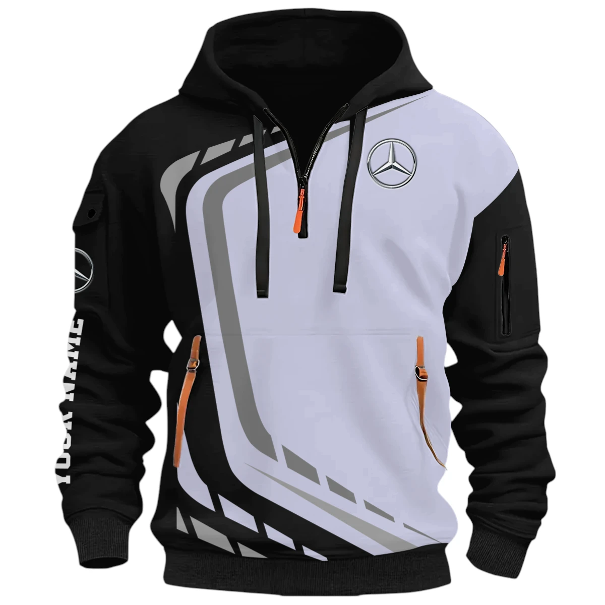 Performance Sport Vehicle Half Zip Hoodie, Casual Hoodie Multi Pocket PTNY26QZ3H011 - Black