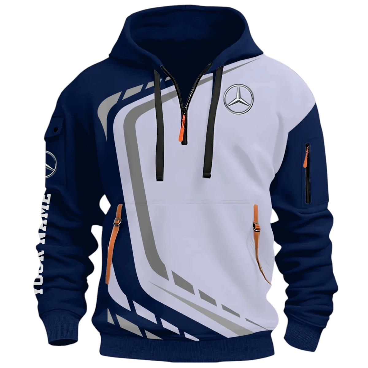 Performance Sport Vehicle Half Zip Hoodie, Casual Hoodie Multi Pocket PTNY26QZ3H140 - Navy