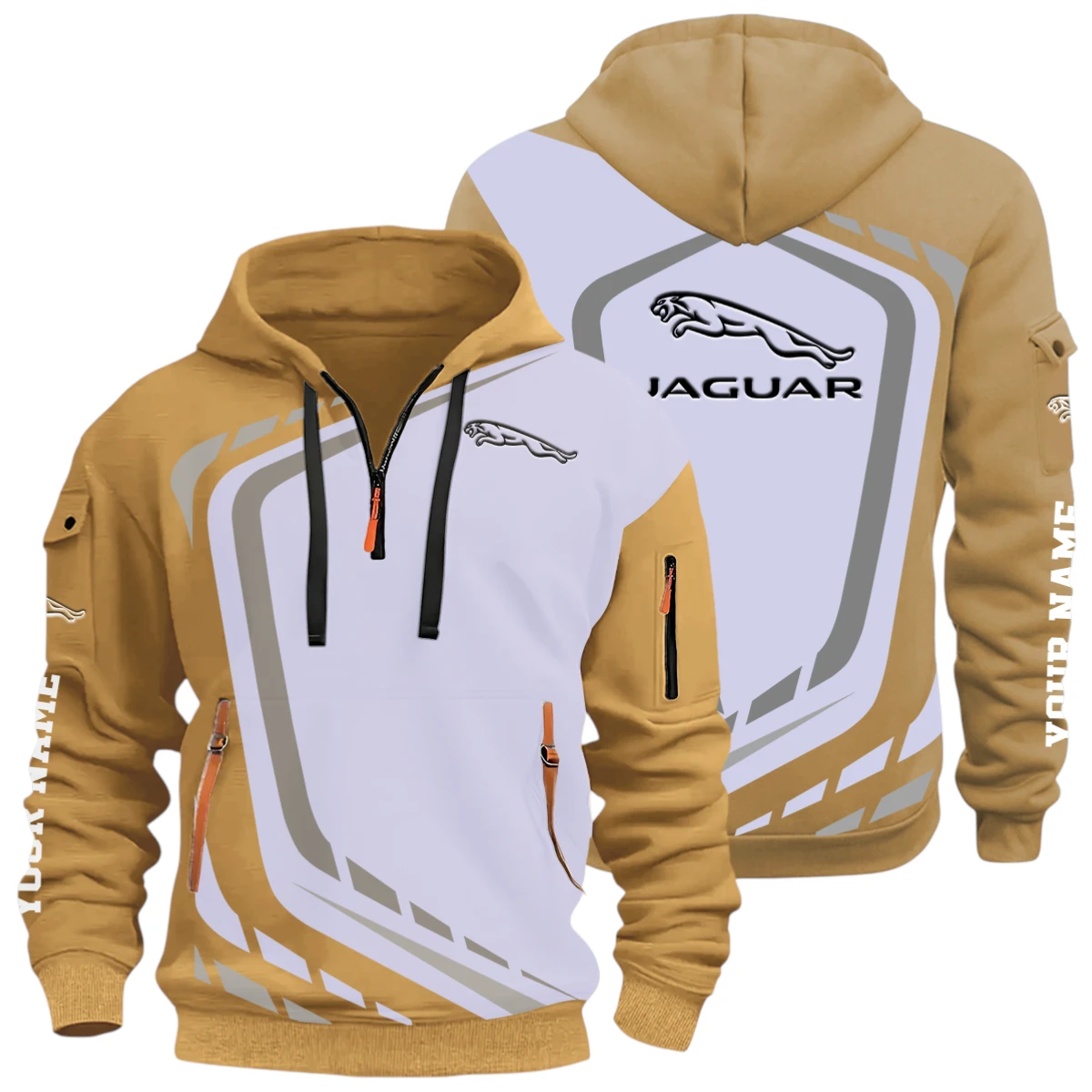 Performance SUV Half Zip Hoodie, Casual Hoodie Multi Pocket PTNY26QZ3H174 - Khaki Performance SUV Half Zip Hoodie, Casual Hoodie Multi Pocket PTNY26QZ3H174 - Khaki - Image 3