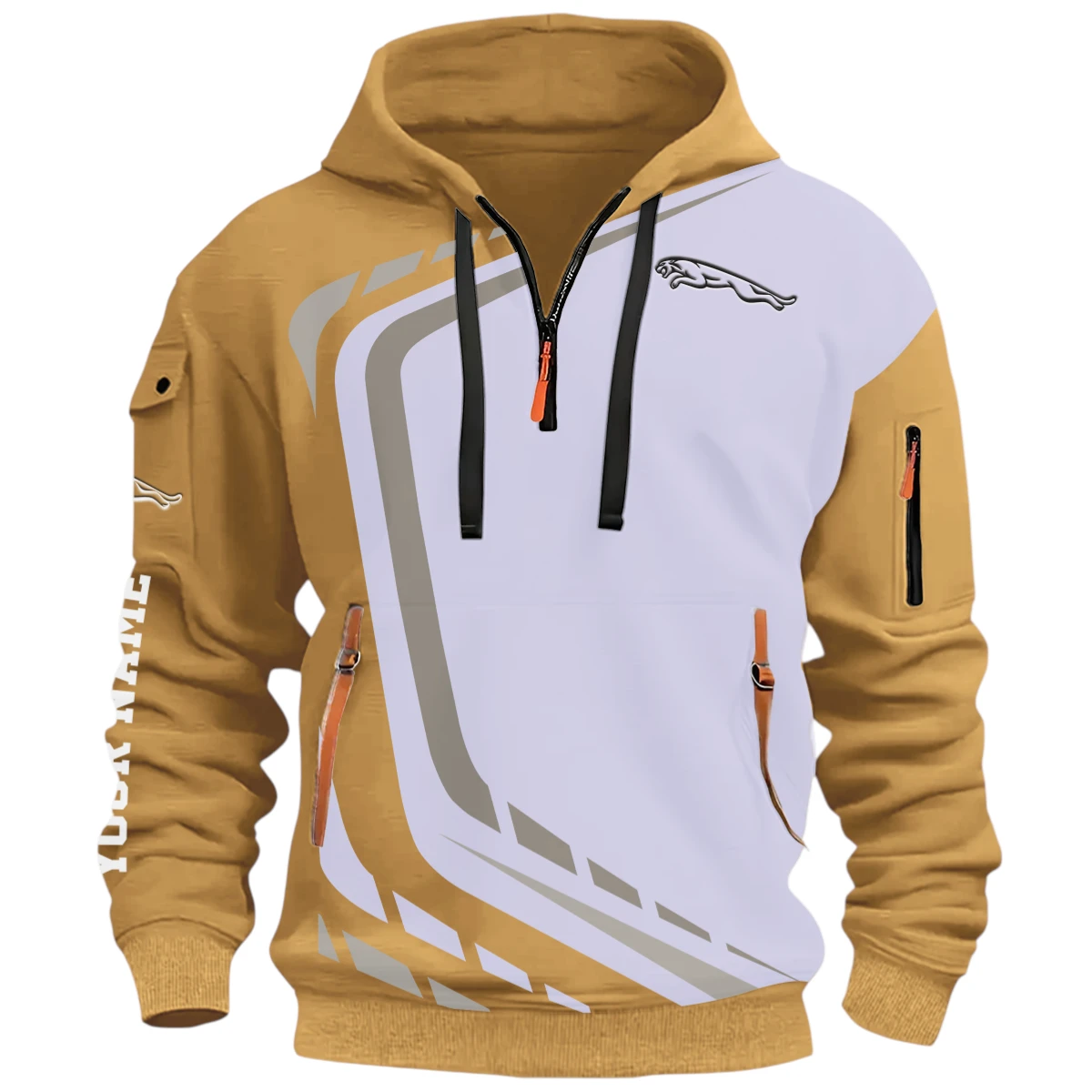 Performance SUV Half Zip Hoodie, Casual Hoodie Multi Pocket PTNY26QZ3H174 - Khaki