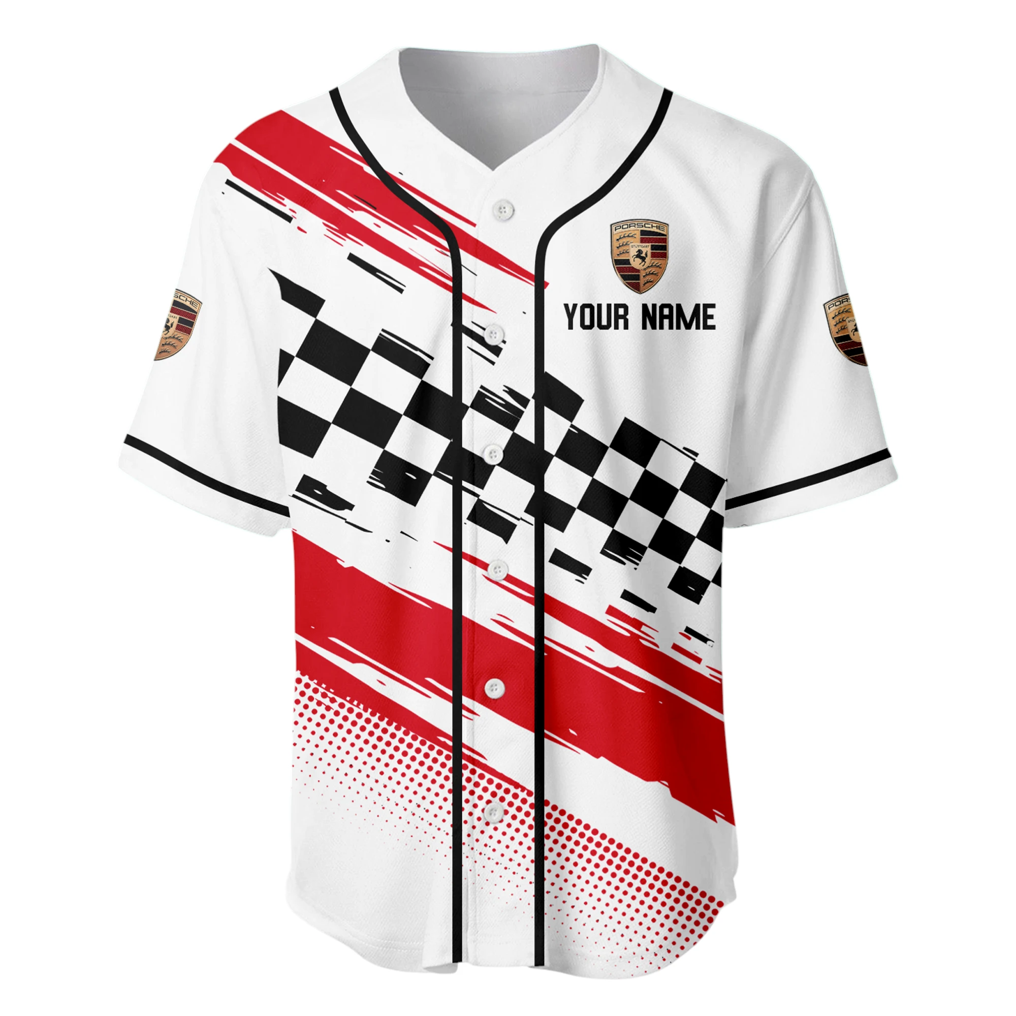 Performance Vehicle Baseball Jersey, Lightweight Comfort Button Up PTNY63BJ3D002 - White