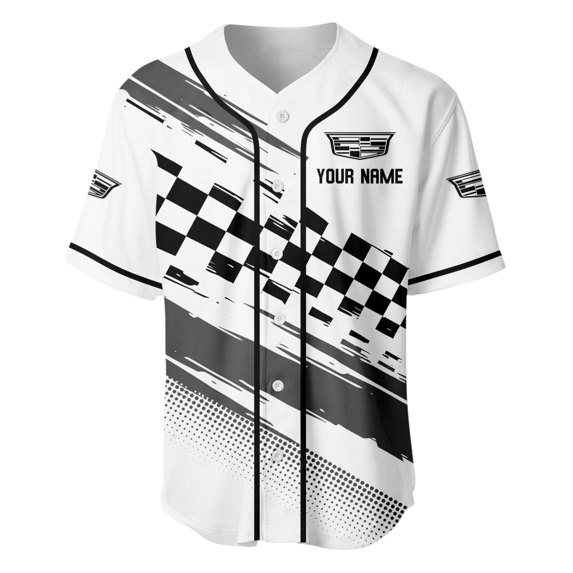 Powersports Vehicles Baseball Jersey, Lightweight Comfort Button Up PTNY63BJ3D004 - White