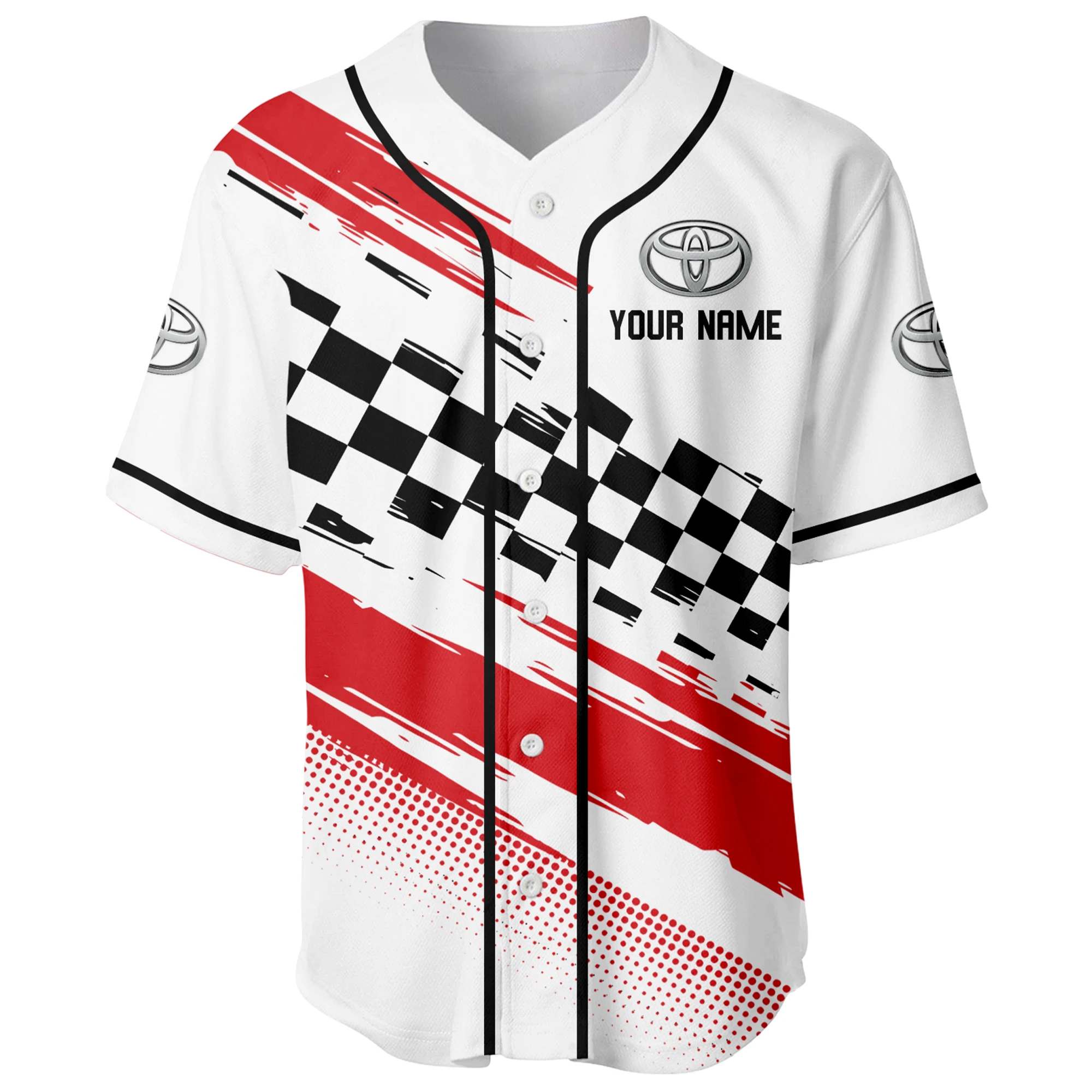 Recreational SUV Baseball Jersey, Lightweight Comfort Button Up PTNY63BJ3D017 - White