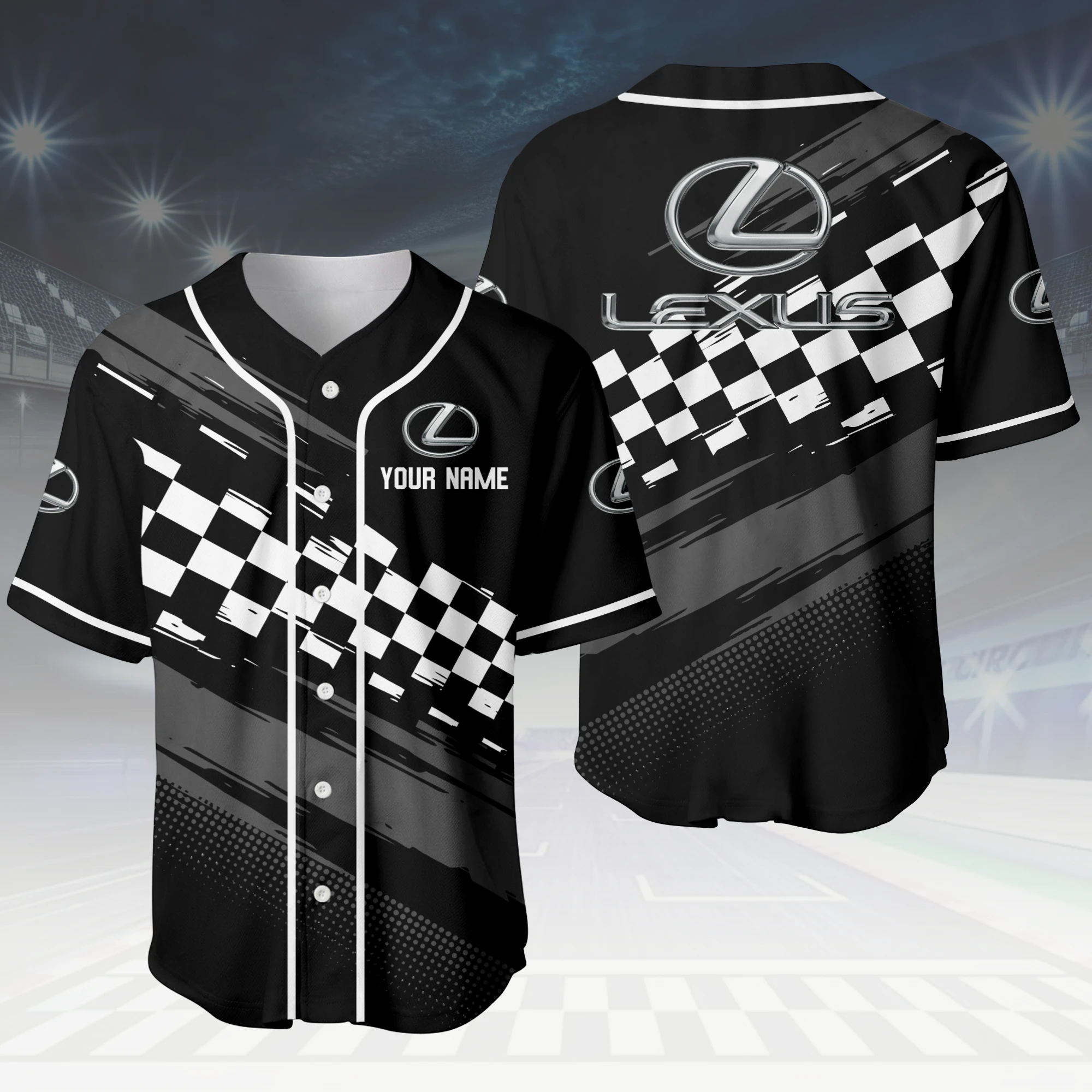 Sports Sedan Baseball Jersey, Lightweight Comfort Button Up PTNY63BJ3D0014 - Black Sports Sedan Baseball Jersey, Lightweight Comfort Button Up PTNY63BJ3D0014 - Black - Image 3