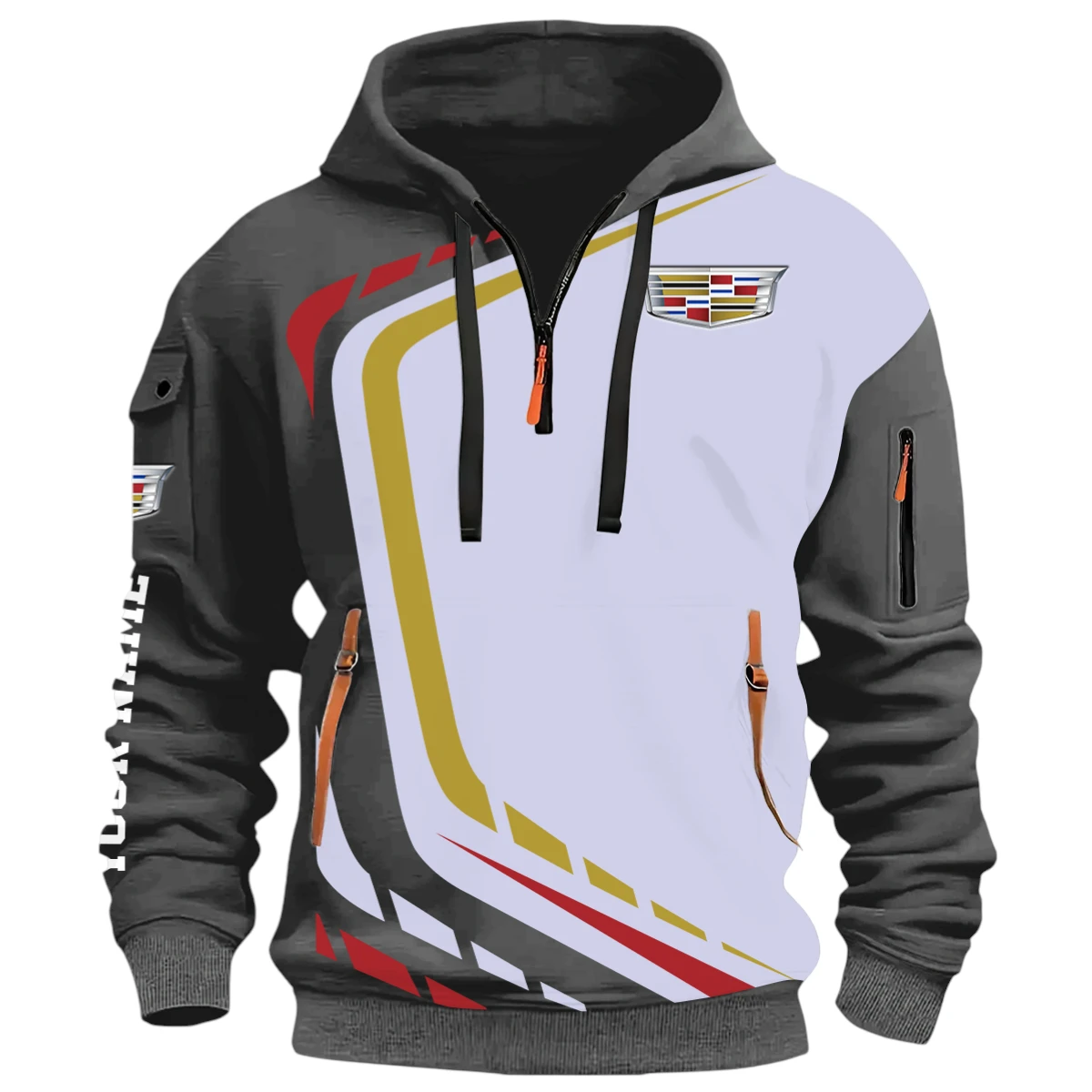 SUV Half Zip Hoodie, Casual Hoodie Multi Pocket PTNY26QZ3H003 - Grey