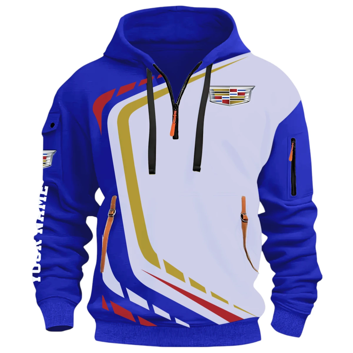 SUV Half Zip Hoodie, Casual Hoodie Multi Pocket PTNY26QZ3H114 - Blue