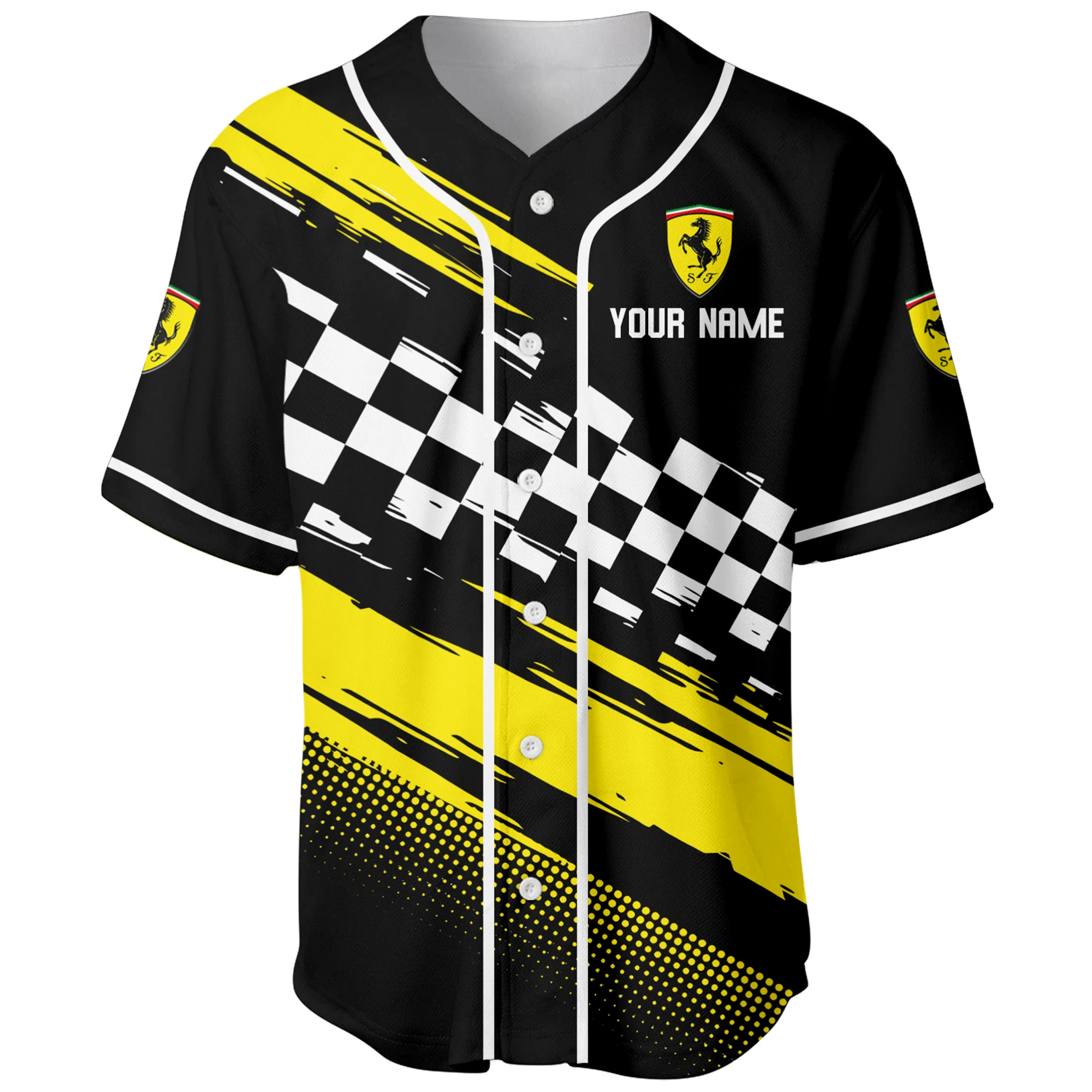 Ultra Sport Vehicle Baseball Jersey, Lightweight Comfort Button Up PTNY63BJ3D010 - Black
