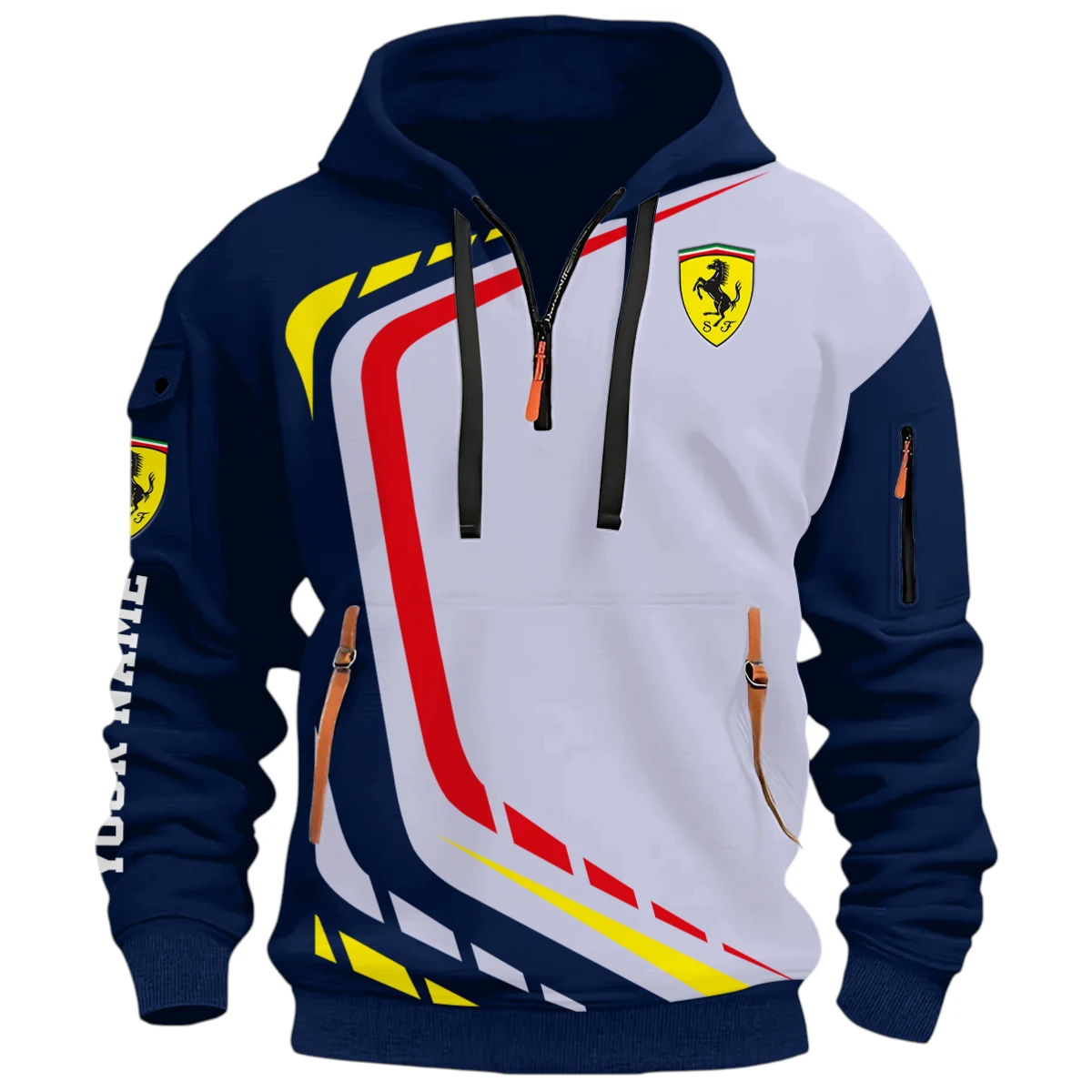 Ultra Sport Vehicle Half Zip Hoodie, Casual Hoodie Multi Pocket PTNY26QZ3H151 - Navy