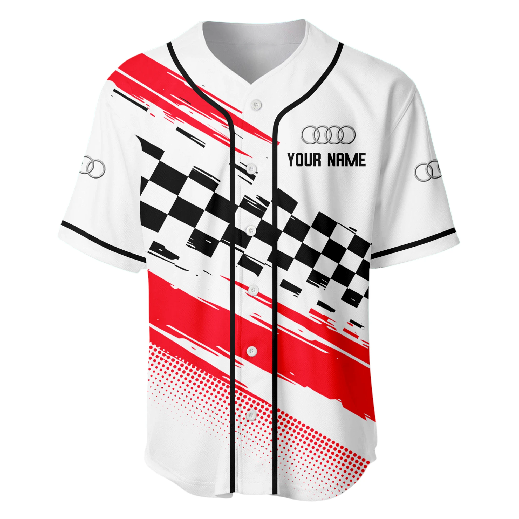 Vehicles Baseball Jersey, Lightweight Comfort Button Up PTNY63BJ3D001 - White