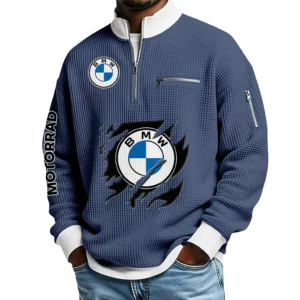 BMW Motorrad Waffle Sweatshirt Quarter Zip Stand Collar 2026 Limited