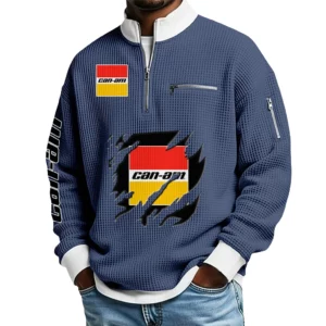 Can Am BRP Waffle Sweatshirt Quarter Zip Stand Collar 2026 Limited