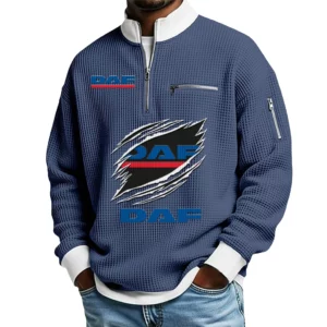 DAF Trucks Waffle Sweatshirt Quarter Zip Stand Collar 2026 Limited