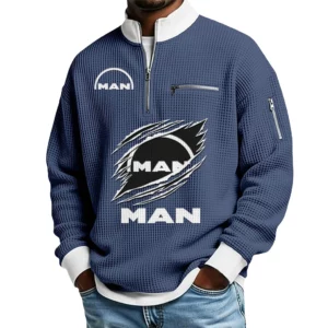 MAN Truck & Bus Waffle Sweatshirt Quarter Zip Stand Collar 2026 Limited