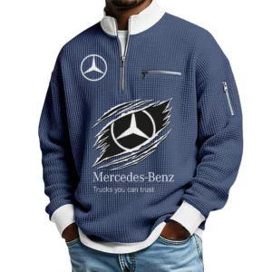Mercedes-Benz Trucks Waffle Sweatshirt Quarter Zip Stand Collar 2026 Limited