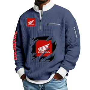 Powersports Honda Waffle Sweatshirt Quarter Zip Stand Collar 2026 Limited