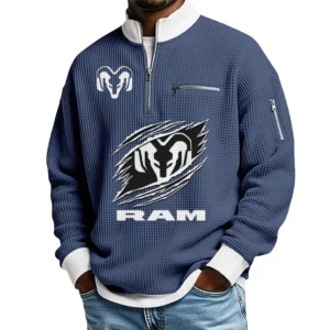 Ram Trucks Waffle Sweatshirt Quarter Zip Stand Collar 2026 Limited